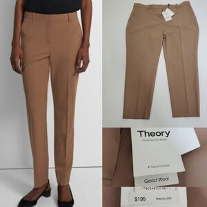 $195 NEW 16 THEORY camel color Good Wool Trecca 2 career trousers pants 1X NWT